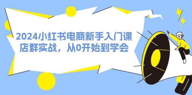 2024小红书电商新手入门课，店群实战，从0开始到学会（31节）-淘金创客