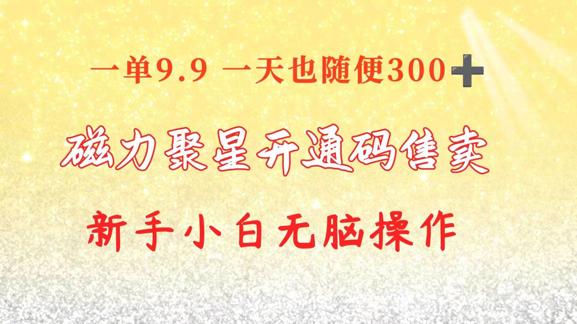 快手磁力聚星码信息差 售卖  一单卖9.9  一天也轻松300+ 新手小白无脑操作-淘金创客