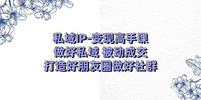 私域IP-变现高手课：做好私域 被动成交，打造好朋友圈做好社群（18节）-淘金创客