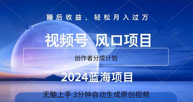 2024蓝海项目，3分钟自动生成视频，月入过万-淘金创客