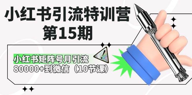 小红书引流特训营-第15期，小红书矩阵号月引流80000+到微信（10节课）-淘金创客