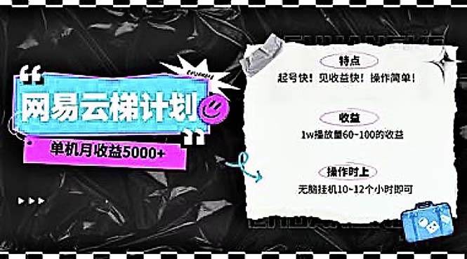 2024网易云云梯计划 单机日300+ 无脑月入5000+-淘金创客