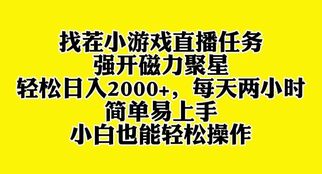 找茬小游戏直播，强开磁力聚星，轻松日入2000+，小白也能轻松上手-淘金创客