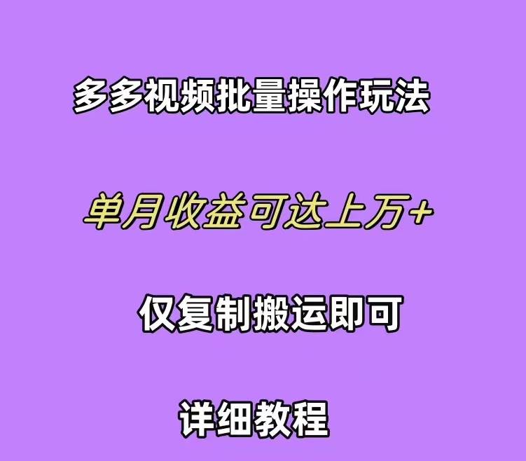 拼多多视频带货快速过爆款选品教程 每天轻轻松松赚取三位数佣金 小白必…-淘金创客