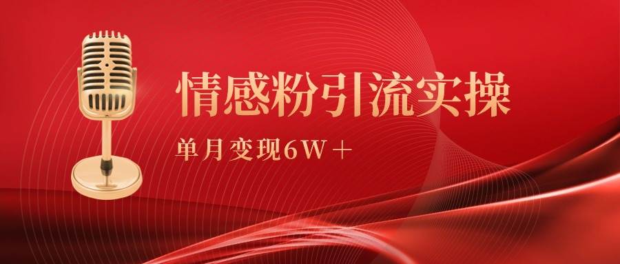 单月变现6w+，情感粉引流变现实操课-淘金创客