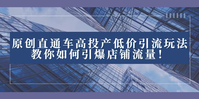 2023直通车高投产低价引流玩法，教你如何引爆店铺流量！-淘金创客