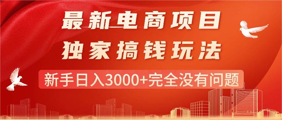 最新电商项目-搞钱玩法，新手日入3000+完全没有问题-淘金创客