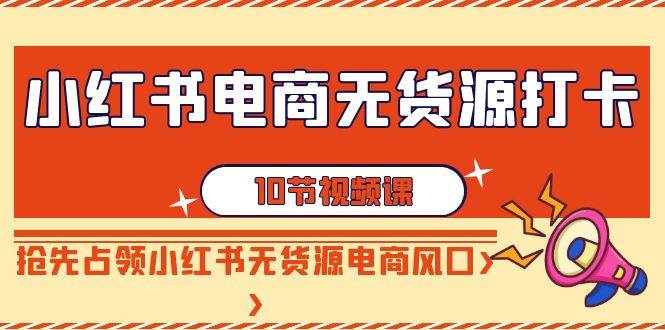 小红书电商-无货源打卡，抢先占领小红书无货源电商风口（10节课）-淘金创客