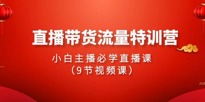 2024直播带货流量特训营，小白主播必学直播课（9节视频课）-淘金创客