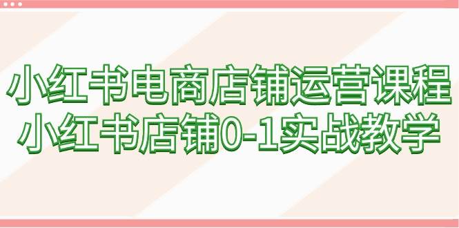 小红书电商店铺运营课程，小红书店铺0-1实战教学（60节课）-淘金创客