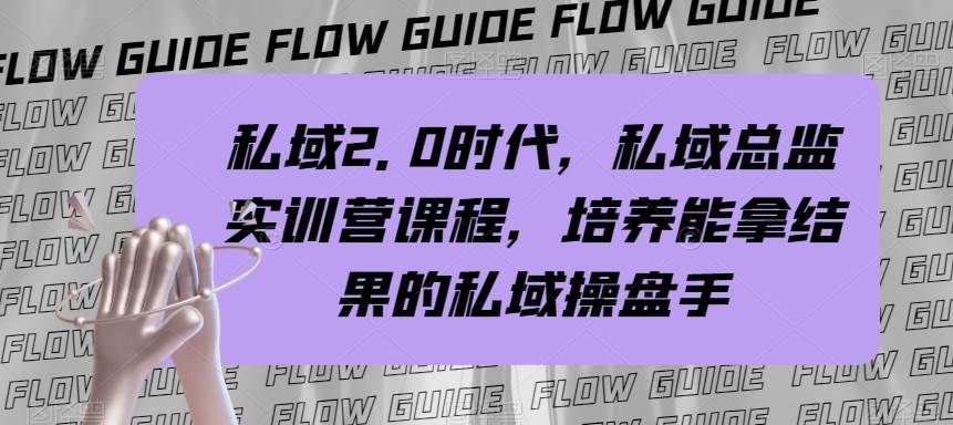私域·2.0时代，私域·总监实战营课程，培养能拿结果的私域操盘手-淘金创客