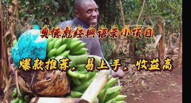 奥德彪经典语录小项目，爆款推荐，易上手，收益高-淘金创客