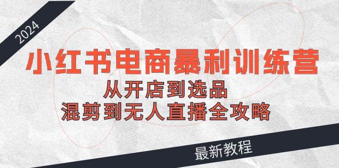 2024小红书电商暴利训练营：从开店到选品，混剪到无人直播全攻略-淘金创客