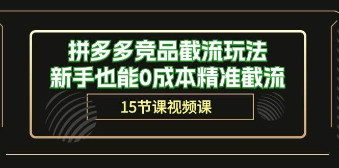 拼多多竞品截流玩法，新手也能0成本精准截流（15节课）-淘金创客