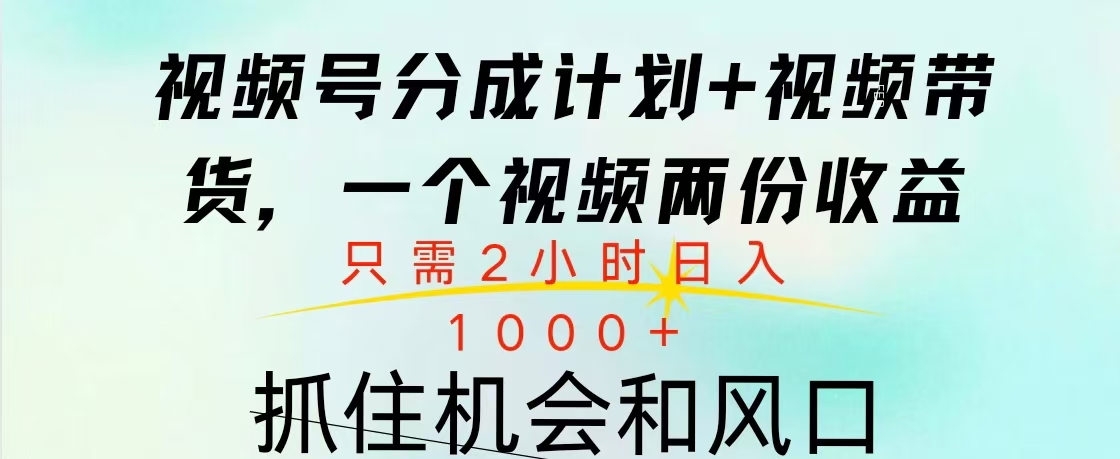 视频号橱窗带货， 10分钟一个视频， 2份收益，日入1000+-淘金创客