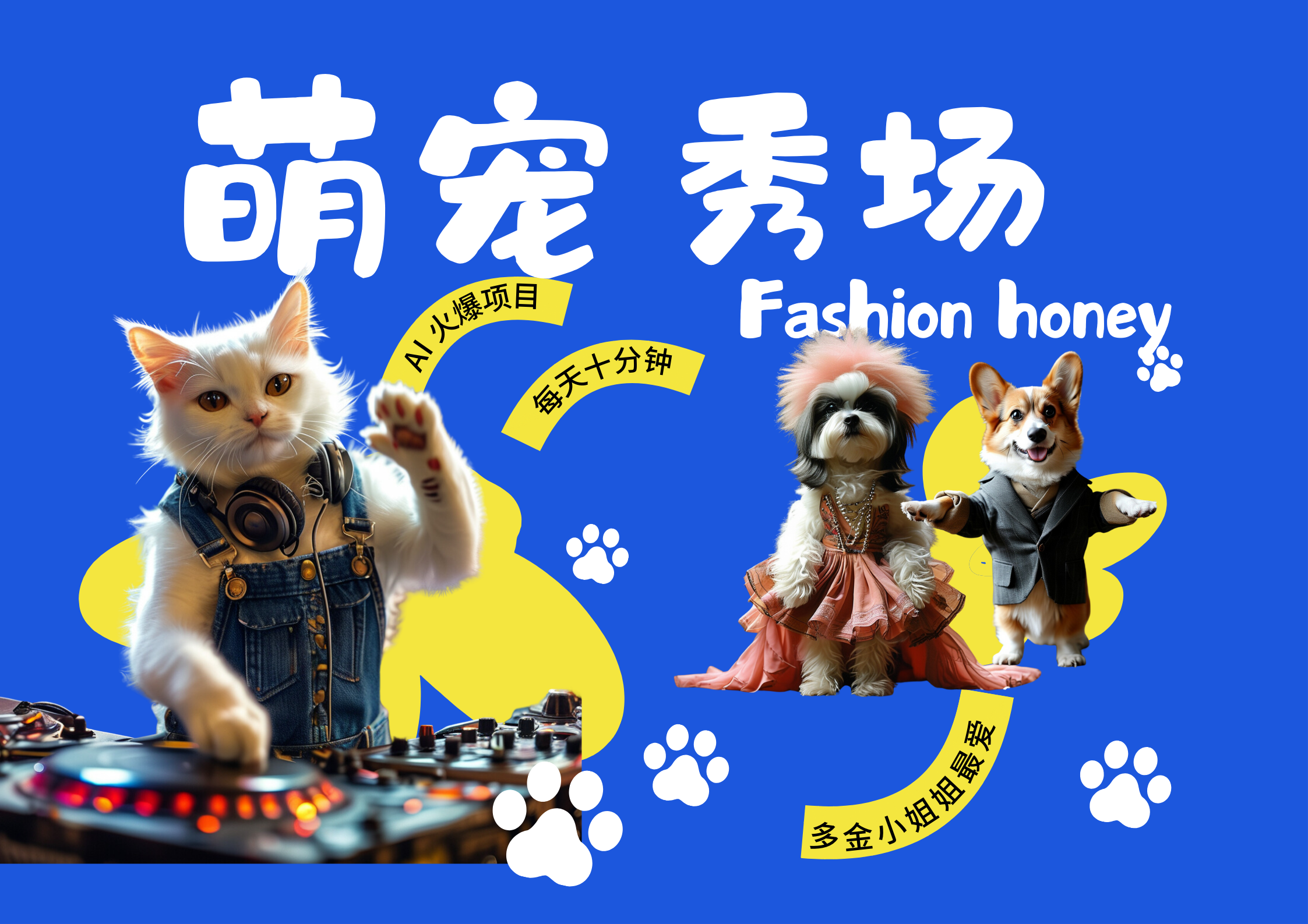 酷飒动物跳舞走秀  时尚喵FASHION汪 多金小姐姐最爱的 轻松月入破万-淘金创客