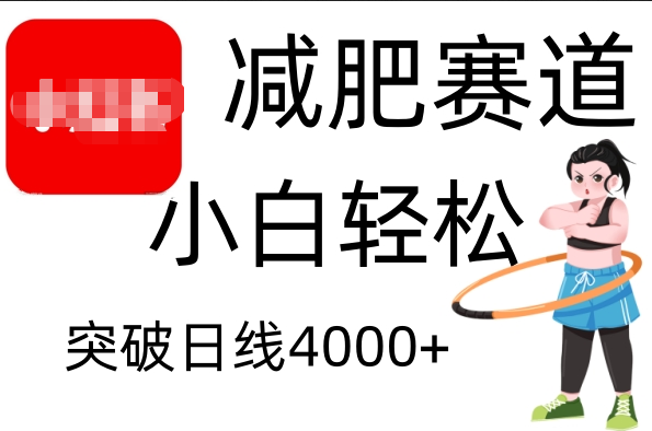 小红书减肥赛道，小白轻松日利润4000+-淘金创客