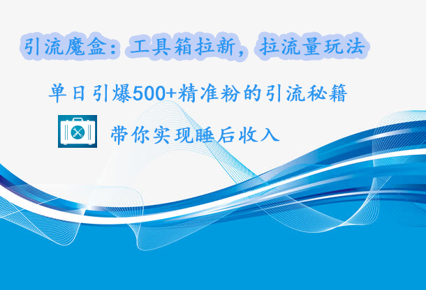 引流魔盒：工具箱拉新，拉流量玩法，单日引爆500+精准粉的引流秘籍，带你实现睡后收入-淘金创客