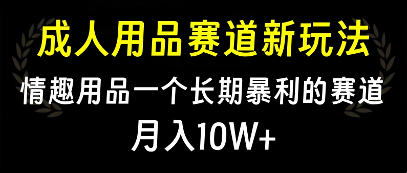 大人用品赛道新玩法，情趣用品一个长期暴利的赛道，月入10W+-淘金创客