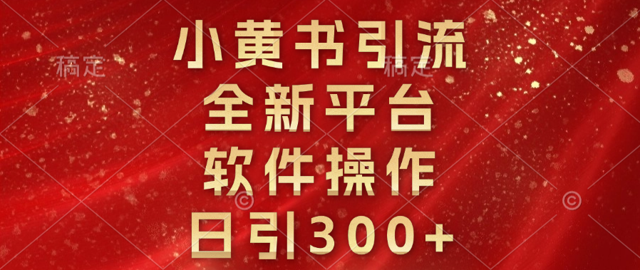小黄书引流，全新平台，软件操作，日引300+-淘金创客