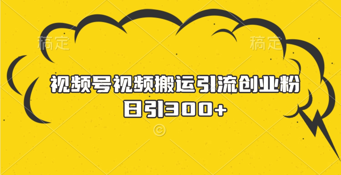 视频号视频搬运引流创业粉，日引300+-淘金创客