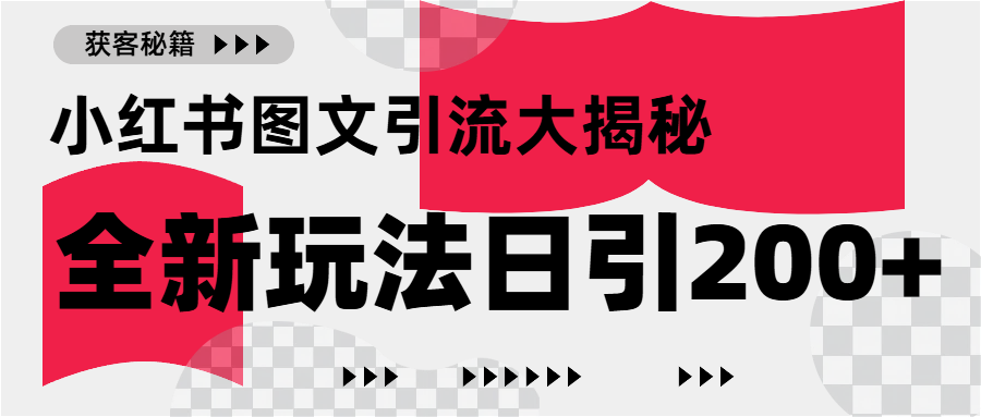 小红书图文引流，只需一张图片即可撬动百万流量，日引200+创业粉-淘金创客