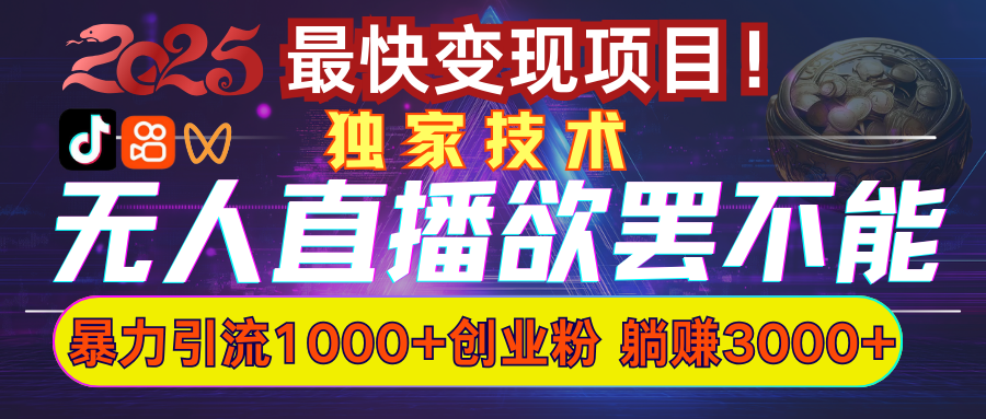 欲罢不能的无人直播引流，超暴力日引流1000+高质量精准创业粉-淘金创客