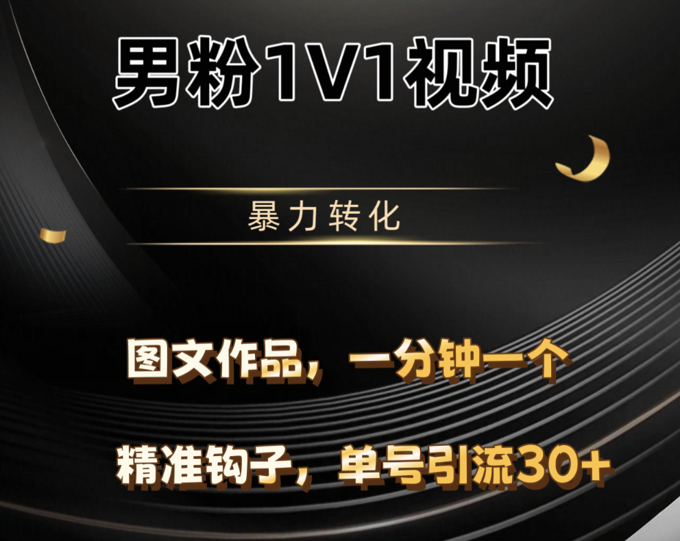 男粉1V1视频，硬改摄像头，高客单暴力转化，单日600+-淘金创客