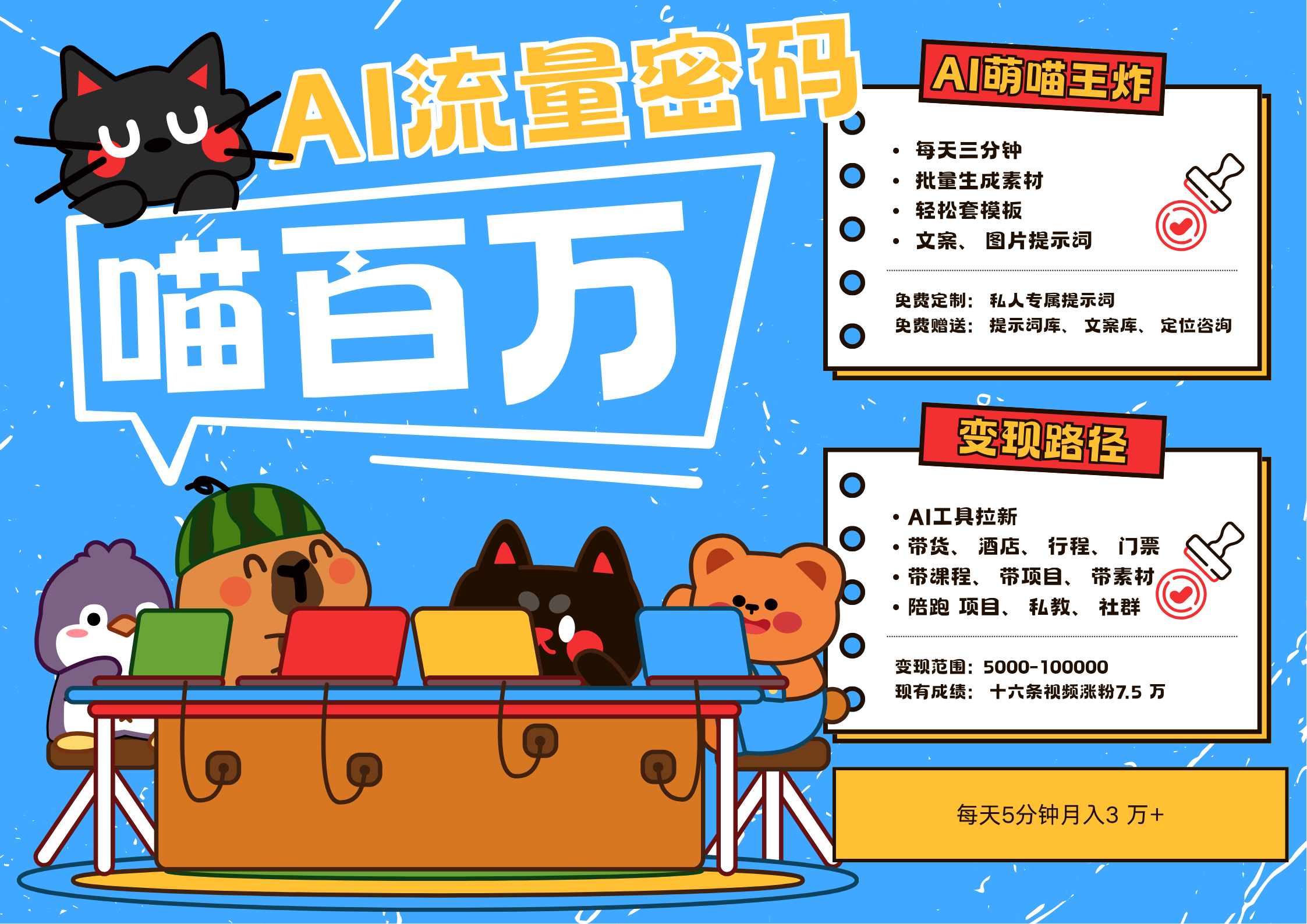 AI+宠物+旅行2025最火流量密码 轻松用AI宠物做文旅账号 可带货，带酒店，可以带行程，旅行社 小白三分钟学会 N种变现渠道 月入五位数  管道收益-淘金创客