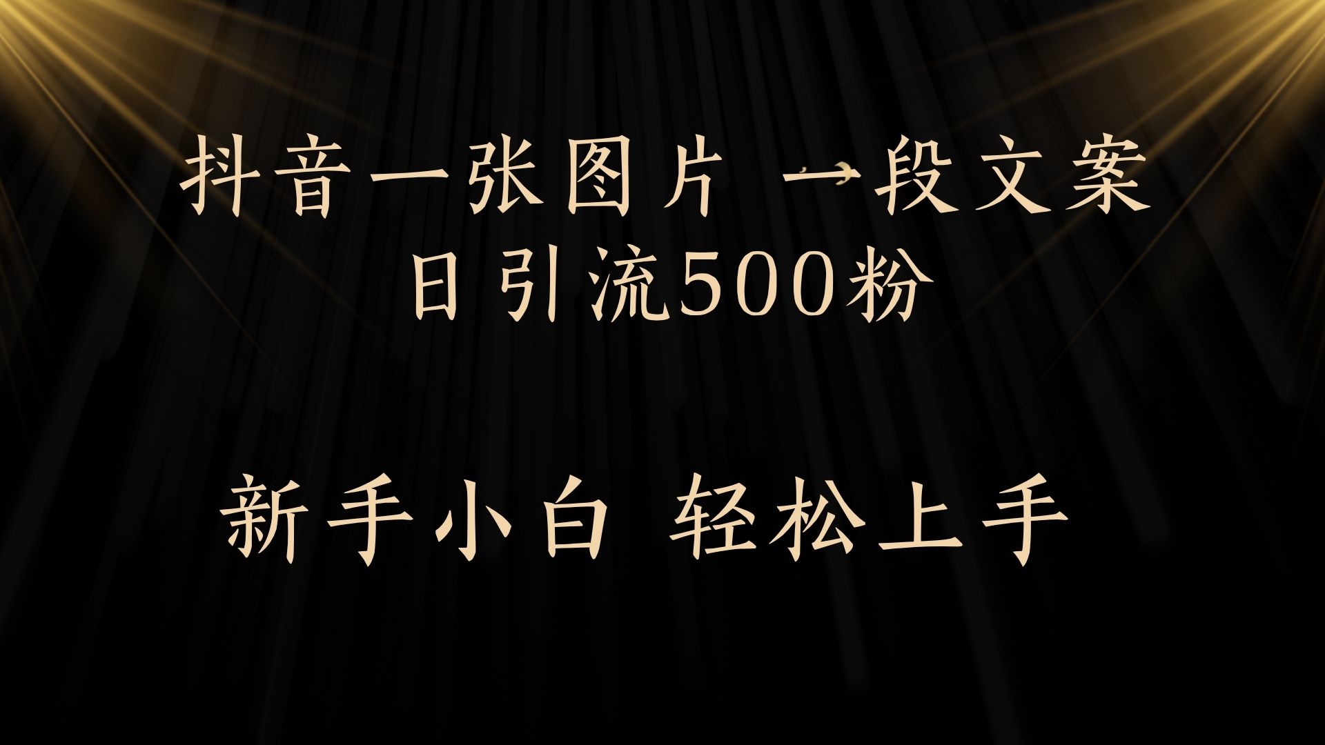每天2分钟，抖音一张图片 一段文案日引流500粉-淘金创客