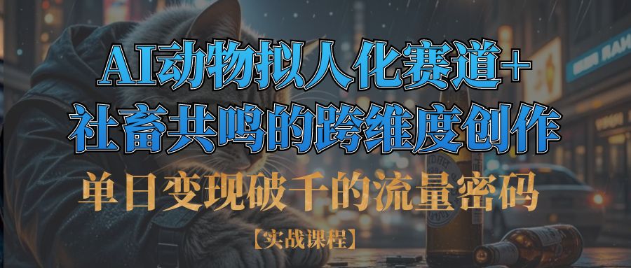 单日变现破千的流量密码,AI动物拟人化赛道+社畜共鸣的跨维度创作-淘金创客
