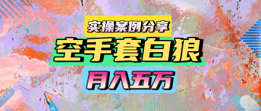 空手套白狼，月入五万，实操案例分享-淘金创客