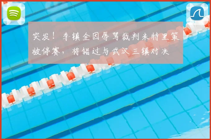 突发！李镇全因辱骂裁判米特里策被停赛，将错过与武汉三镇对决